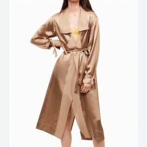 LIMITED EDITION Aritzia Le Fou Wilfred Mercier Silk duster jacket trench maxi S